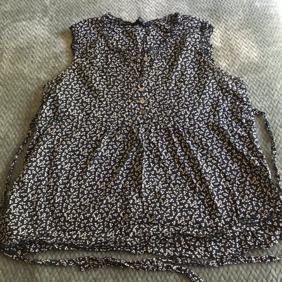 Navy Floral Blouse - Picture 2 of 3